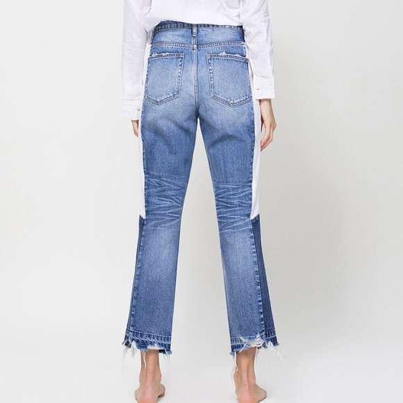 VERVET Super High Rise Straight Crop W Side Blocking Panel - Picture 3 of 12